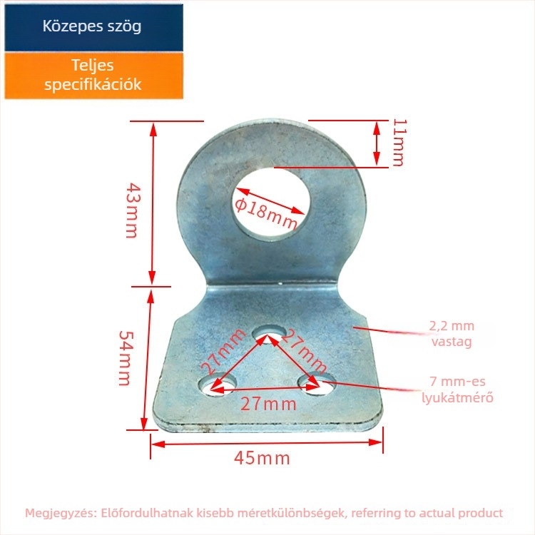 Vas ajtózár L-alakú, 90°-os szög, modern minimalist stílus