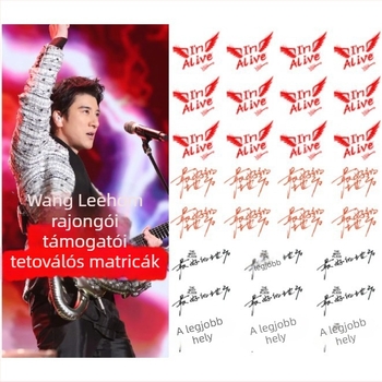 Wang Leehom Ideiglenes tetoválás matrica – 2025-ös turné fan-támogatás, vákuumos kupakos telepítés, nem személyre szabható
