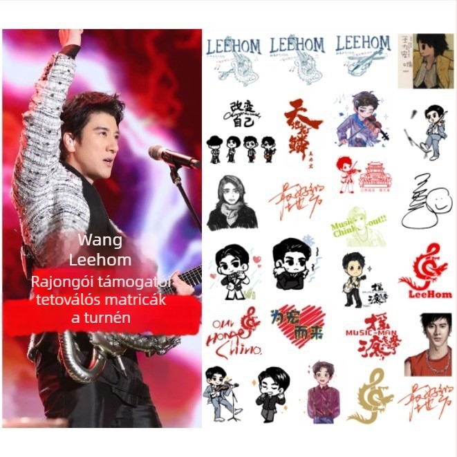 Wang Leehom Ideiglenes tetoválás matrica – 2025-ös turné fan-támogatás, vákuumos kupakos telepítés, nem személyre szabható