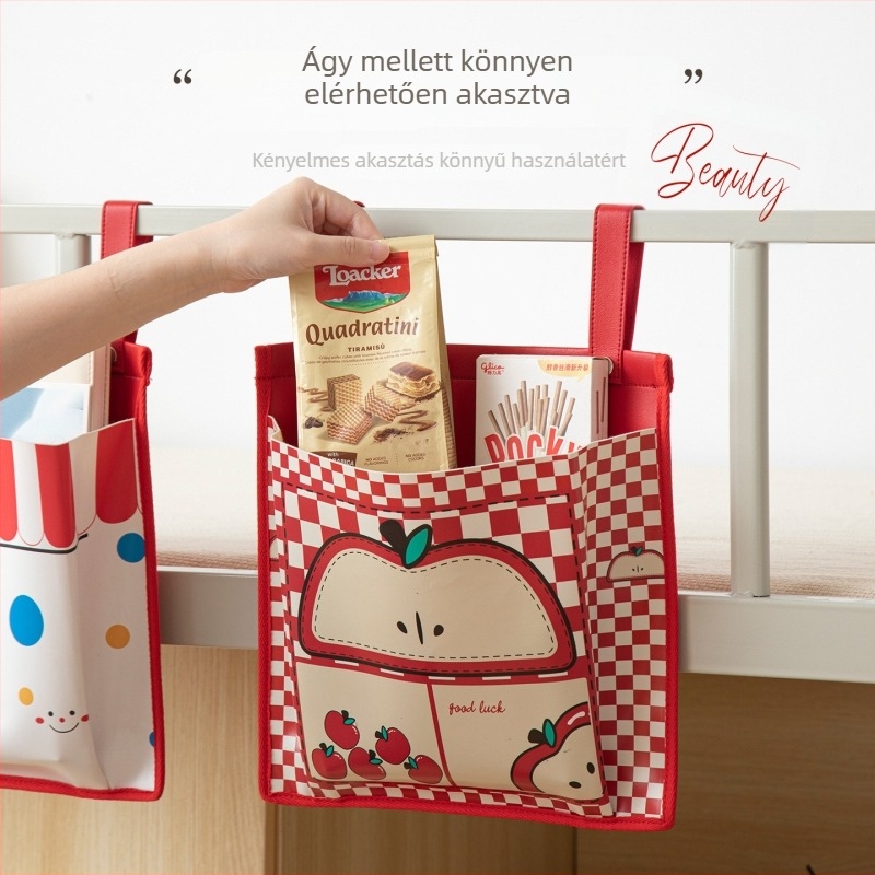 PU anyagú függő tároló táska – Egyszerű, modern falra szerelhető rendező, alkalmas fehérneműre, zoknira, könyvekre és nassolnivalókra