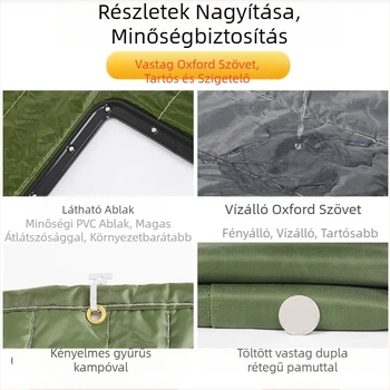 Mágneses ajtófüggöny Oxford anyagból – hidegtároláshoz; melegen tart, napvédő és porvédő funkció; szerelés kampó-típusú sínes vezetőn, oldalsó rögzítés