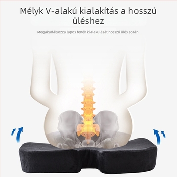 Memóriahabos U-alakú irodai ülőpárna lassú visszacsatolással, ergonómiai kényelem