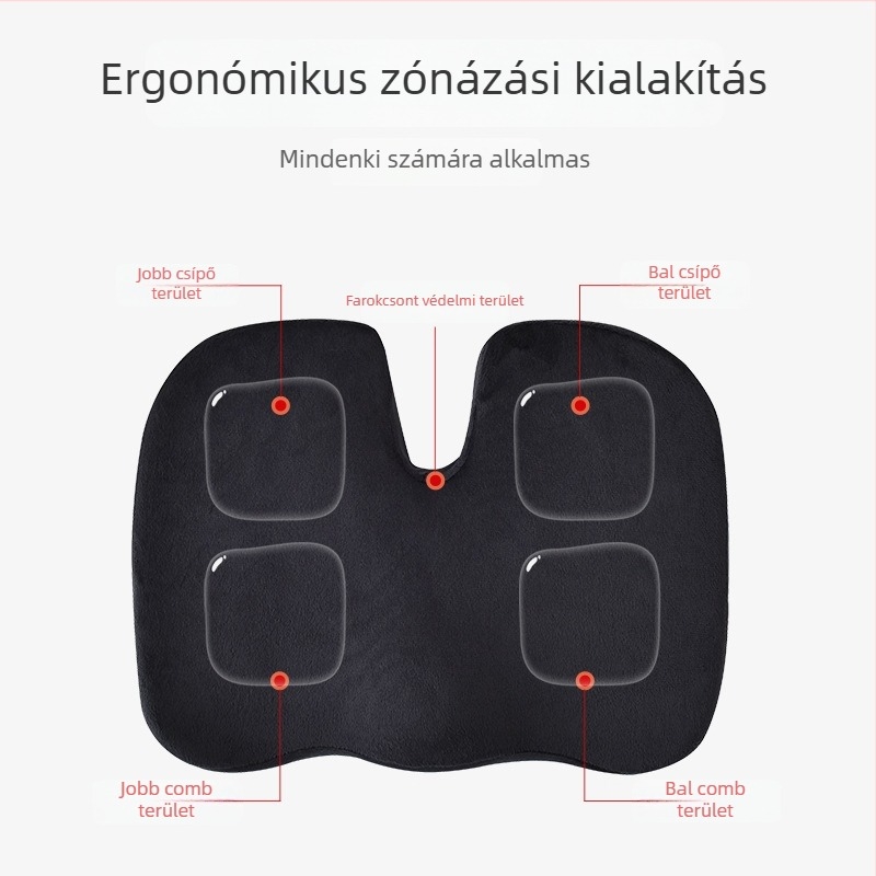 Memóriahabos U-alakú irodai ülőpárna lassú visszacsatolással, ergonómiai kényelem