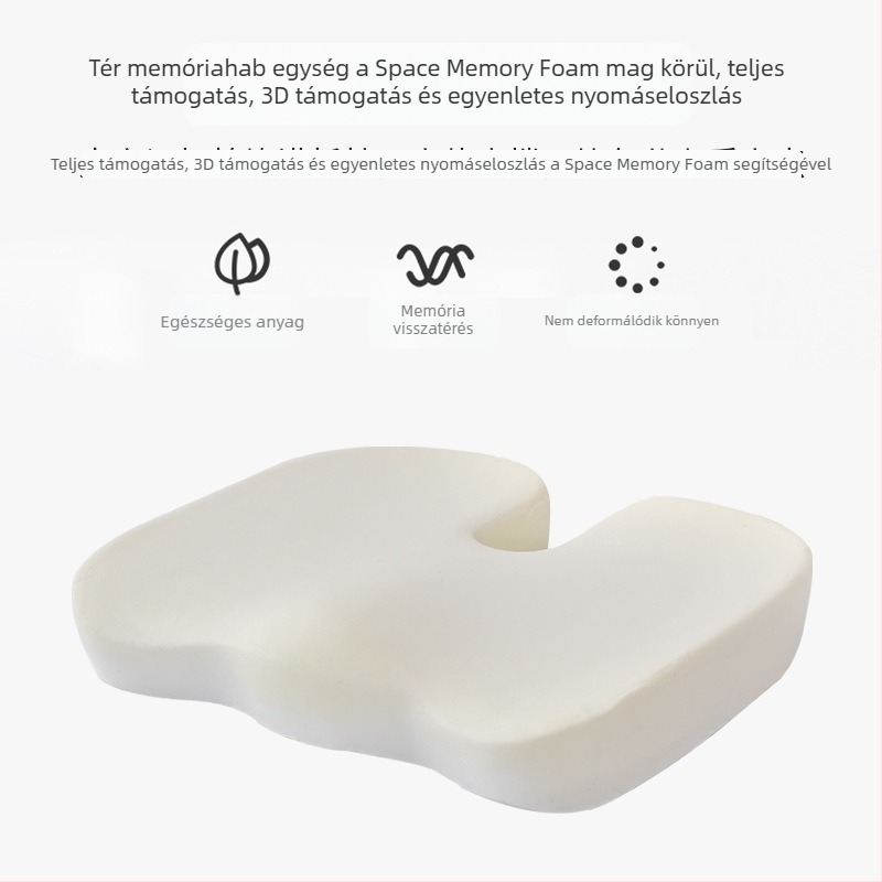 Memóriahabos U-alakú irodai ülőpárna lassú visszacsatolással, ergonómiai kényelem