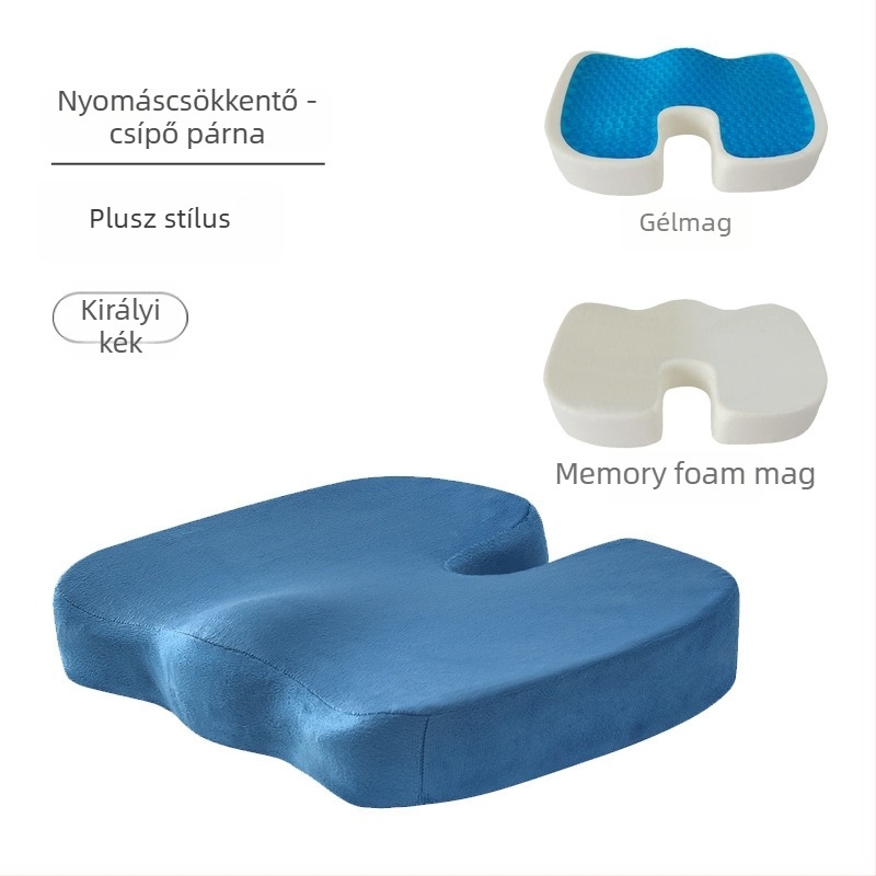 Memóriahabos U-alakú irodai ülőpárna lassú visszacsatolással, ergonómiai kényelem
