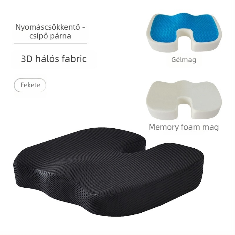 Memóriahabos U-alakú irodai ülőpárna lassú visszacsatolással, ergonómiai kényelem