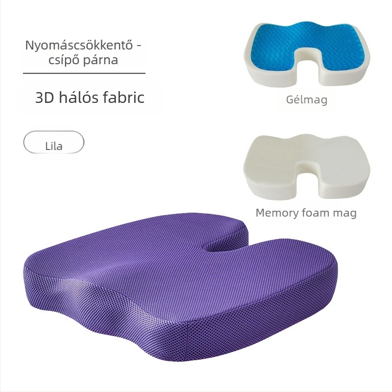 Memóriahabos U-alakú irodai ülőpárna lassú visszacsatolással, ergonómiai kényelem
