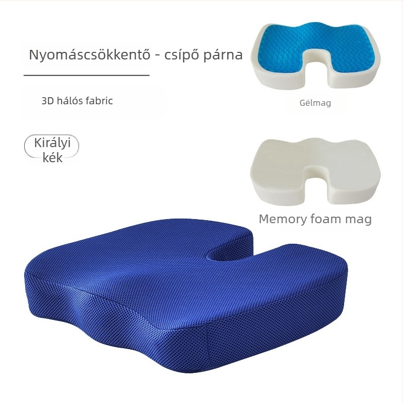 Memóriahabos U-alakú irodai ülőpárna lassú visszacsatolással, ergonómiai kényelem