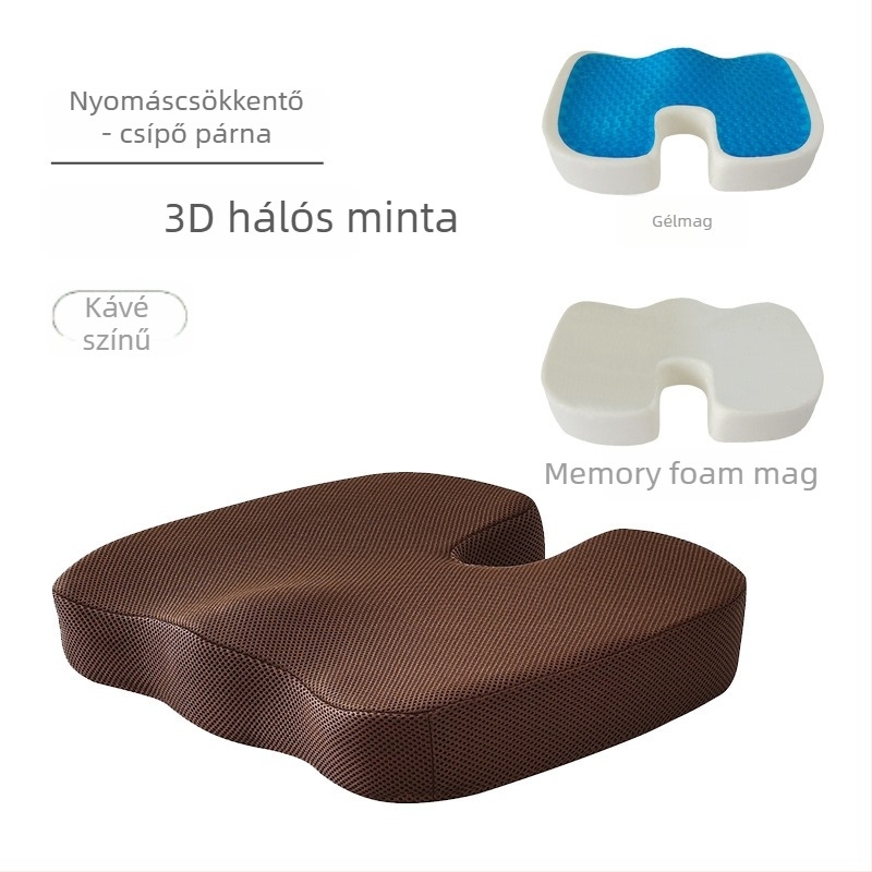 Memóriahabos U-alakú irodai ülőpárna lassú visszacsatolással, ergonómiai kényelem