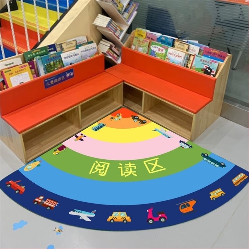 Óvoda olvasókuckó padlómat PVC anyagból, négyszögletes, modern-minimalista stílus, porszívózható tisztítás, testreszabás elérhető