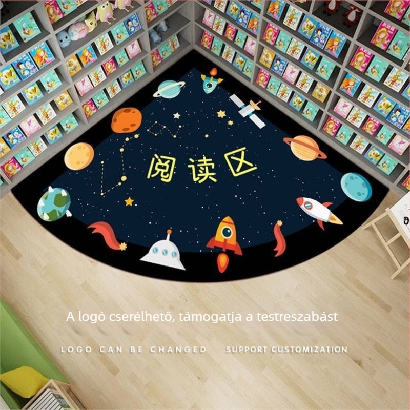 Óvoda olvasókuckó padlómat PVC anyagból, négyszögletes, modern-minimalista stílus, porszívózható tisztítás, testreszabás elérhető