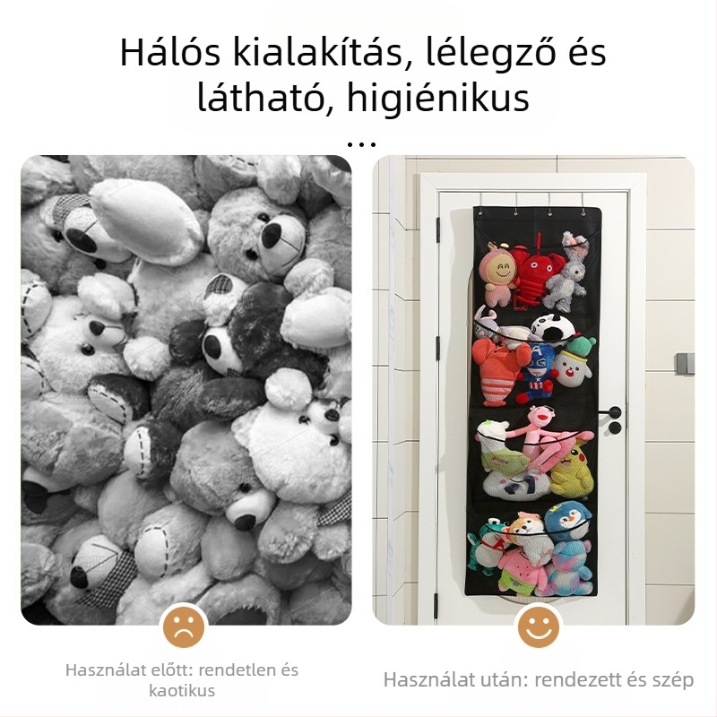 Játékok tároló függő táska — többszintű falra szerelhető kijelzőállvány, összecsukható háló, nem szőtt anyag