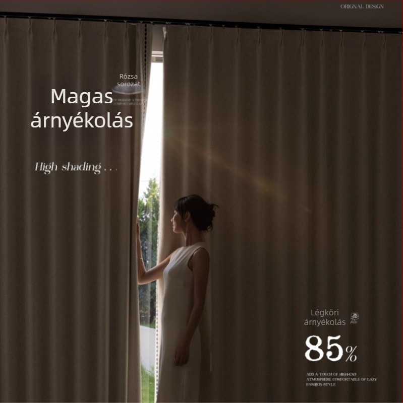Chenille Jacquard függöny – teljes sötétítés 90–100% – francia stílus – mintázat növények és virágok
