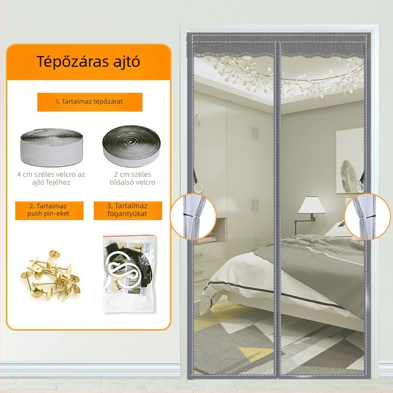 Ajtóhálós függöny, modern minimalist stílus, ideális nappaliba, hálószobába és étterembe