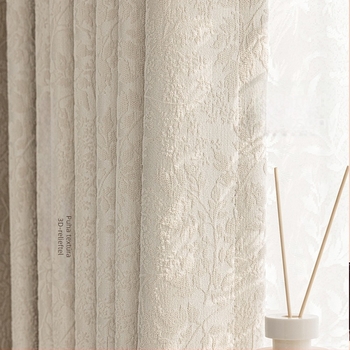 Francia-stílusú jacquard Chenille függönyök relieft mintával, poliészter, nappali, hálószoba és étkező számára