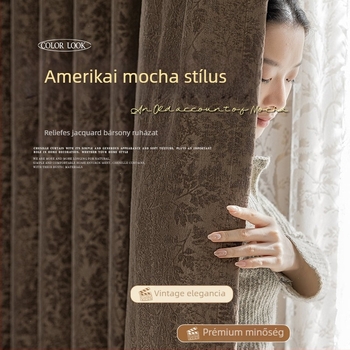 Francia-stílusú jacquard Chenille függönyök relieft mintával, poliészter, nappali, hálószoba és étkező számára