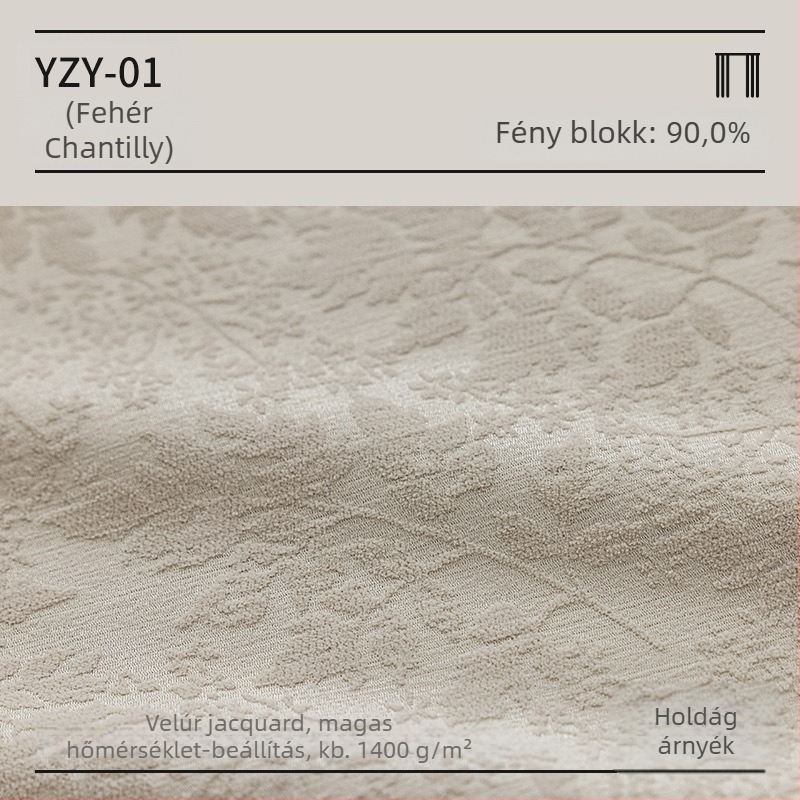 Francia-stílusú jacquard Chenille függönyök relieft mintával, poliészter, nappali, hálószoba és étkező számára
