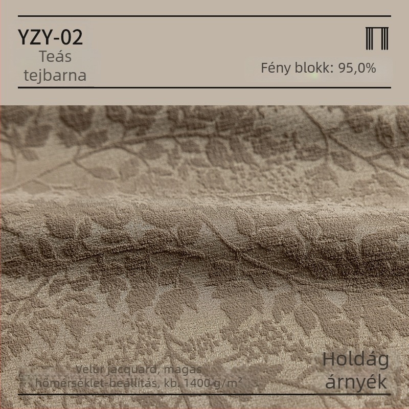 Francia-stílusú jacquard Chenille függönyök relieft mintával, poliészter, nappali, hálószoba és étkező számára