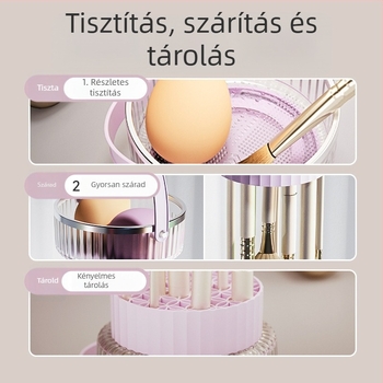 Szilikon sminkecsetek tisztító doboza és Beauty Egg tisztító készlet tárolóedény és szárító állvány
