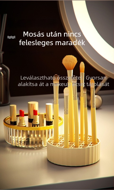 Szilikon sminkecsetek tisztító doboza és Beauty Egg tisztító készlet tárolóedény és szárító állvány