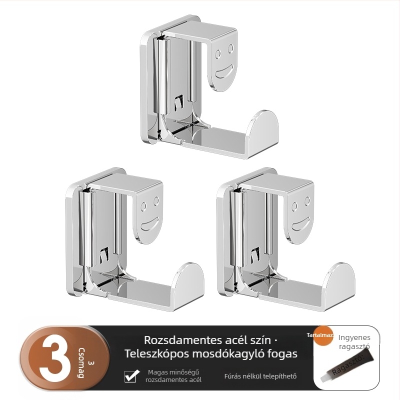 Rozsdamentes acél mosdó- és fürdőszobai tároló akasztó (Model 985, Anyag: Rozsdamentes acél, Felületkezelés: Egyéb)
