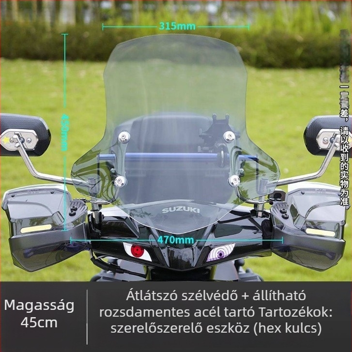 Afr Suzuki Uy elektromos robogóhoz – Elülső szélvédő-emelőlemez, vastagabb előlap, módosítási kiegészítő
