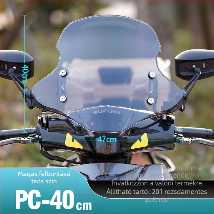 Afr Suzuki Uy elektromos robogóhoz – Elülső szélvédő-emelőlemez, vastagabb előlap, módosítási kiegészítő