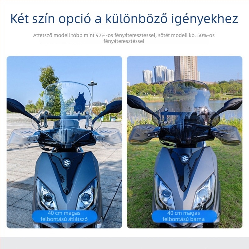 Afr Suzuki Uy elektromos robogóhoz – Elülső szélvédő-emelőlemez, vastagabb előlap, módosítási kiegészítő