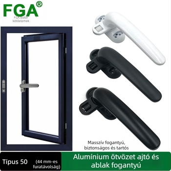 Alumínium ötvözet ajtó- és ablakfogantyú, kézi működtetésű, modern minimalist design, testreszabható gyártás, licencelt magáncímke