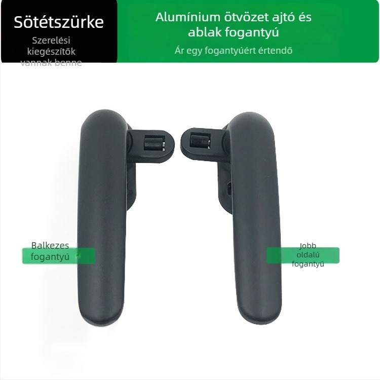 Alumínium ötvözet ajtó- és ablakfogantyú, kézi működtetésű, modern minimalist design, testreszabható gyártás, licencelt magáncímke