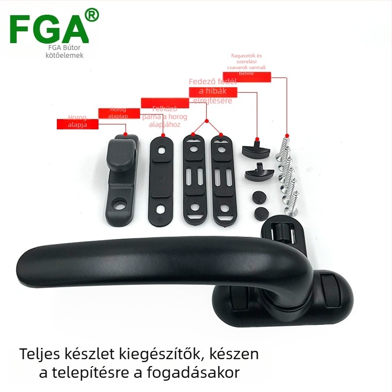 Alumínium ötvözet ajtó- és ablakfogantyú, kézi működtetésű, modern minimalist design, testreszabható gyártás, licencelt magáncímke