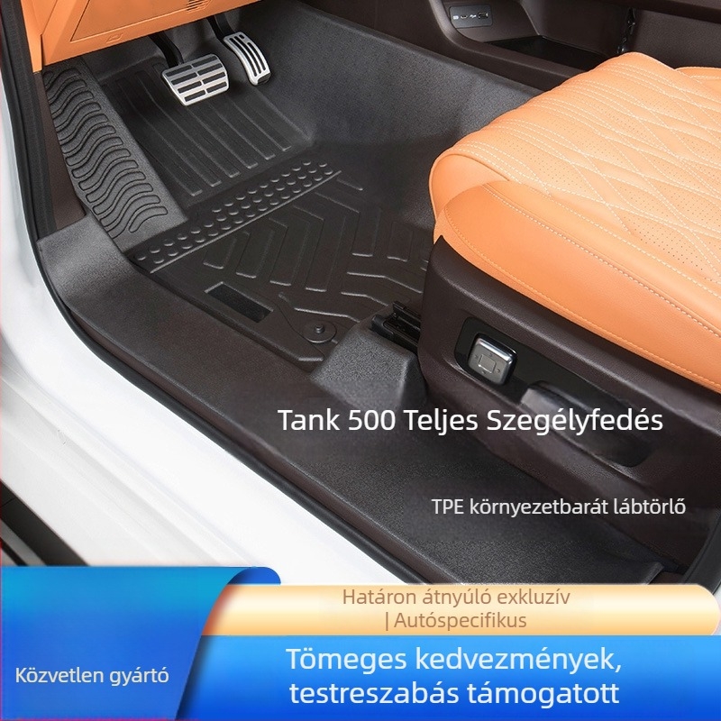 Tank 500 padlóvédő szőnyegek teljes lefedettséggel, négy évszakos, 5- vagy 7-üléses kivitelhez, TPE, csomagtartó