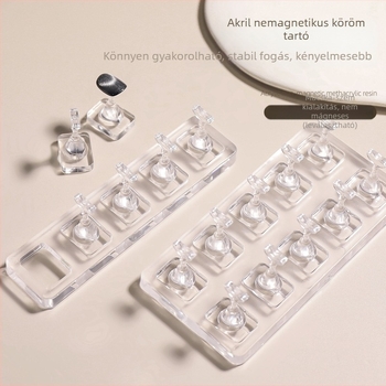 Nail art gyakorlókészlet átlátszó akril tippekkel, ABS anyag, 1 készlet, OEM márka