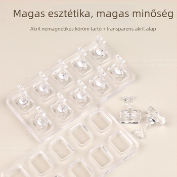 Nail art gyakorlókészlet átlátszó akril tippekkel, ABS anyag, 1 készlet, OEM márka