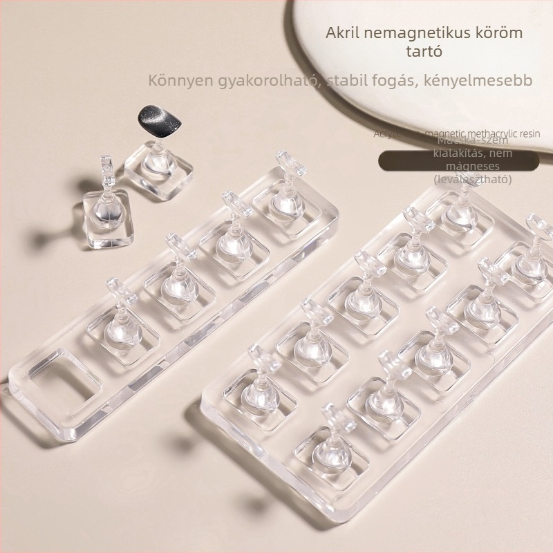 Nail art gyakorlókészlet átlátszó akril tippekkel, ABS anyag, 1 készlet, OEM márka