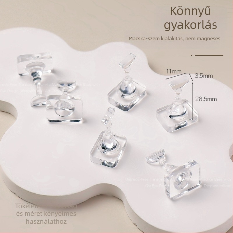 Nail art gyakorlókészlet átlátszó akril tippekkel, ABS anyag, 1 készlet, OEM márka