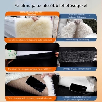 Téli autóülés párna – bolyhos poliészter felület, töltet Más, magáncímkés licencelhető, testreszabás elérhető