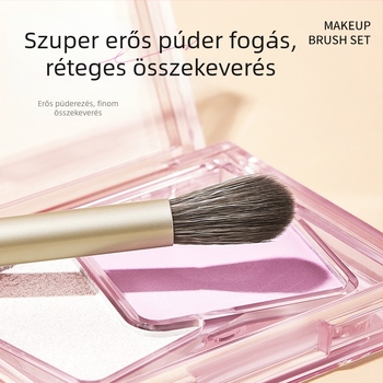 Gecomo 7 darabos sminkecsetkészlet fa nyéllel — tartalmaz eyeliner, szemhéj, blush, nos kontúr és highlighter ecseteket, dobozos csomagolásban