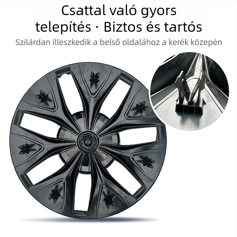 Tesla Model Y hubcap csillag mintázattal, teljes fedés, anti-scratch, ABS+PC, kompatibilis 2019-2024