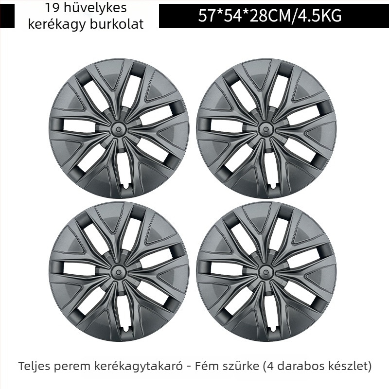 Tesla Model Y hubcap csillag mintázattal, teljes fedés, anti-scratch, ABS+PC, kompatibilis 2019-2024
