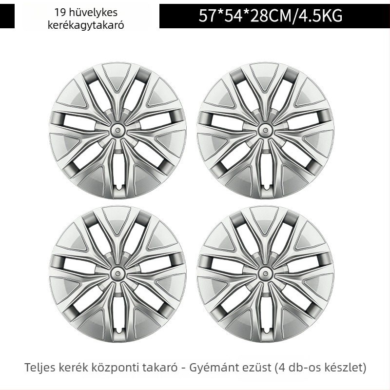 Tesla Model Y hubcap csillag mintázattal, teljes fedés, anti-scratch, ABS+PC, kompatibilis 2019-2024