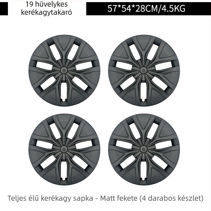 Tesla Model Y hubcap csillag mintázattal, teljes fedés, anti-scratch, ABS+PC, kompatibilis 2019-2024