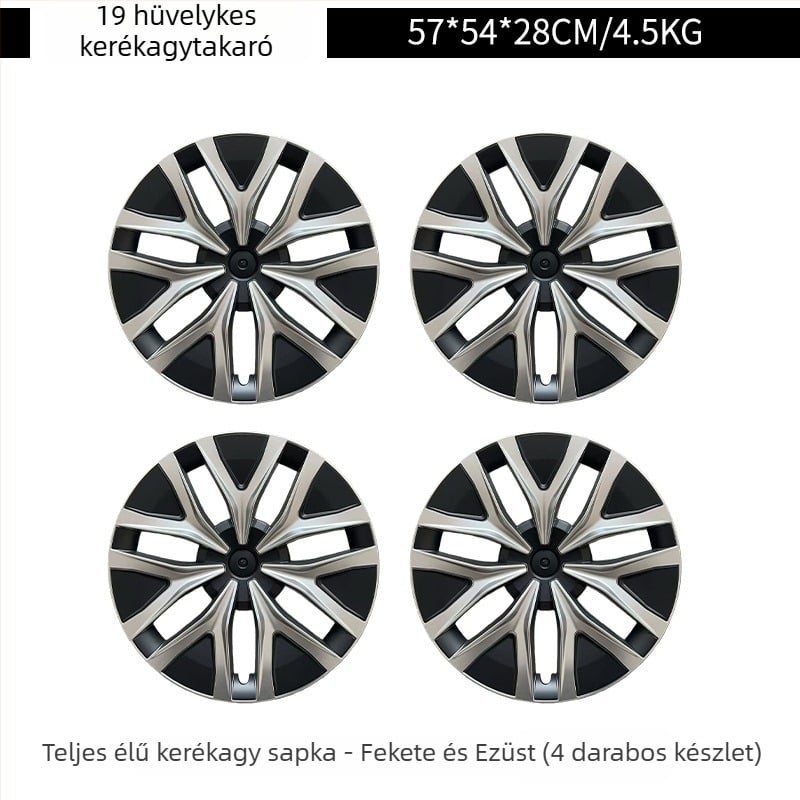 Tesla Model Y hubcap csillag mintázattal, teljes fedés, anti-scratch, ABS+PC, kompatibilis 2019-2024