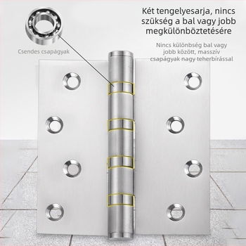 Rozsdamentes acél ablakzsanér, sík nyitási modell, kefés felület, modern minimalista stílus; csomagolás: két darab fehér dobozban