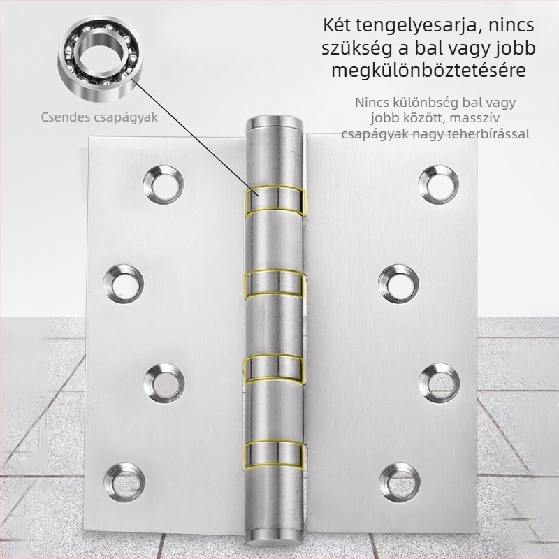 Rozsdamentes acél ablakzsanér, sík nyitási modell, kefés felület, modern minimalista stílus; csomagolás: két darab fehér dobozban