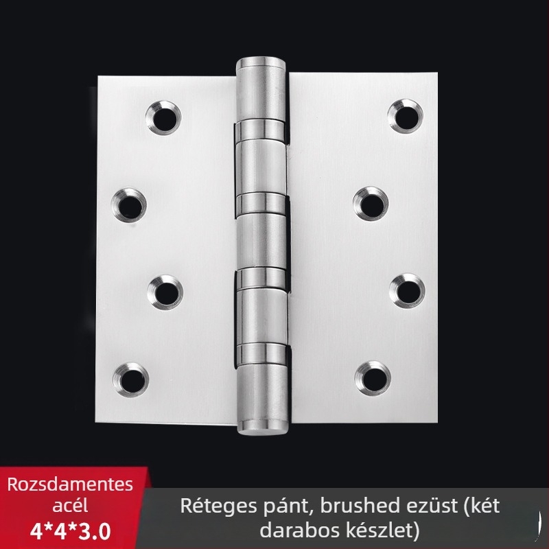 Rozsdamentes acél ablakzsanér, sík nyitási modell, kefés felület, modern minimalista stílus; csomagolás: két darab fehér dobozban