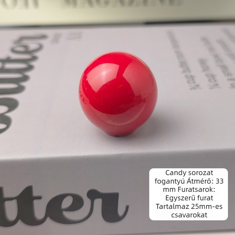 Gardrób fogantyú kerámiából - egylyukas, Candy színű, fényes felület, testreszabás elérhető