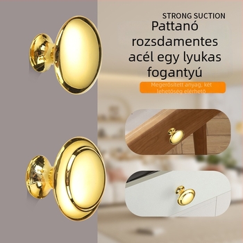 Európai stílusú bútorfogantyú, egynyílású gomba alakú, rozsdamentes acélból, kerek, fiókokhoz és ajtókhoz