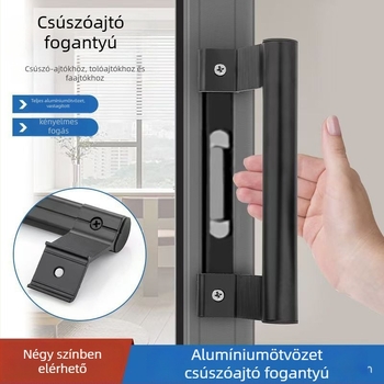 Tolóajtó fogantyú teraszhoz és üvegajtókhoz, alumínium ötvözetből – modern minimalista stílus, felületkezelés spray bevonattal