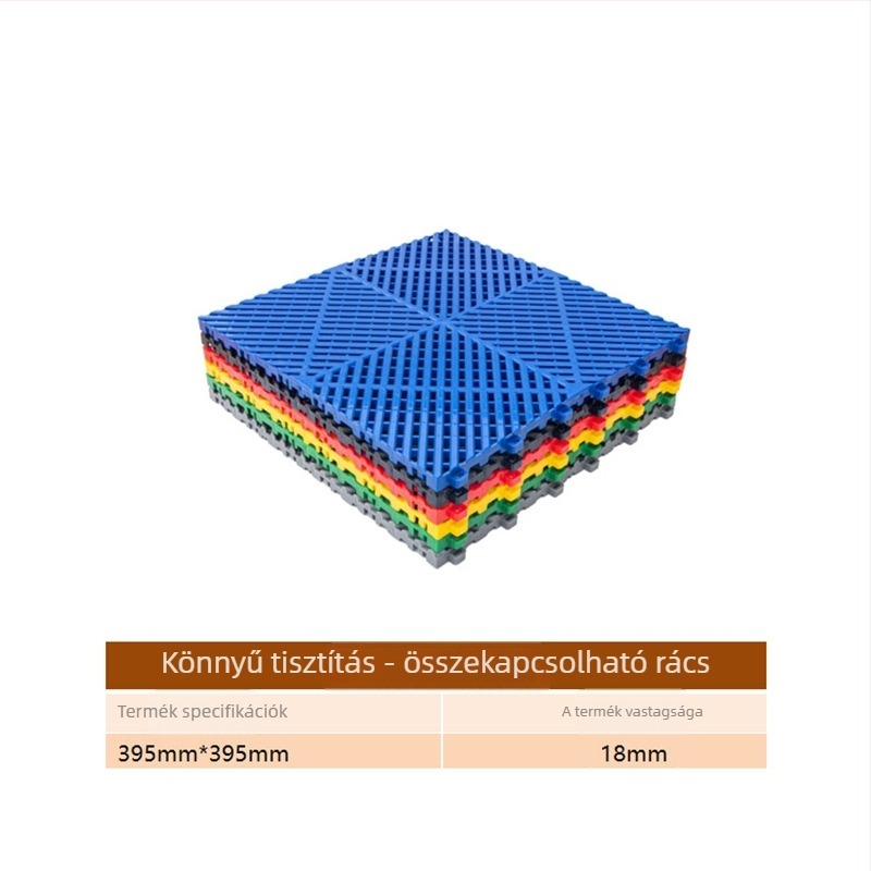 Interlocking műanyag padlómat autómosókhoz drenázsmodullal, hidrofob, négyzet alakú PVC padlómat